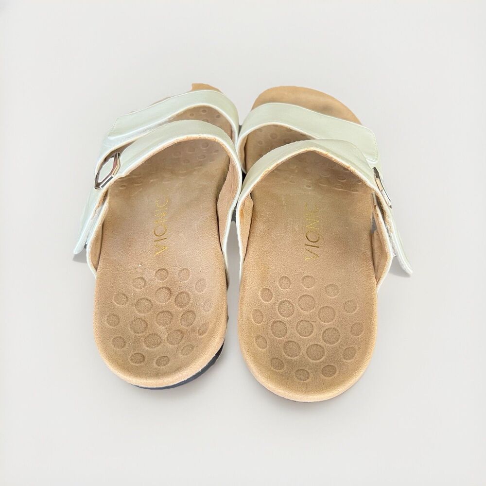 Vionic‎ Sandals Orthaheel Camila Slip-On Open Toe Slides White Women's 8 - Picture 2 of 8